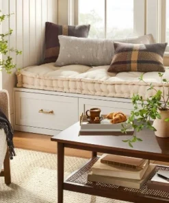 Hearth & Hand With Magnolia 14"x36" Diamond Jacquard Lumbar Bed Pillow - Hearth & Hand™ with Magnolia Brown