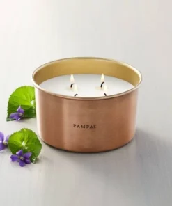 Hearth & Hand With Magnolia Lidded Metal Pampas 4-Wick Jar Candle Brass Finish 20oz - Hearth & Hand™ with Magnolia