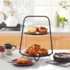 Hearth & Hand With Magnolia 2-Tier Wood & Metal Serving Stand Brown/Black - Hearth & Hand™ with Magnolia