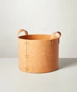 Hearth & Hand With Magnolia Faux Leather Storage Bin Camel Brown - Hearth & Hand™ with Magnolia -Hearth Shop GUEST 1be8419b 04a6 41d0 9ec4 4cecd61aa09d