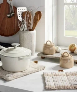 Hearth & Hand With Magnolia Salt and Pepper Stoneware Crocks Taupe (Set of 2) - Hearth & Hand™ with Magnolia