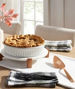 Hearth & Hand With Magnolia 12.5" Marble & Wood Footed Trivet White/Gray - Hearth & Hand™ with Magnolia