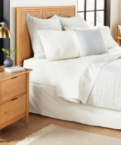 Hearth & Hand With Magnolia Linen Blend with Hem Stitch Sheet Set - Hearth & Hand™ with Magnolia Sour Cream