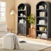 Hearth & Hand W/Magnolia Furniture Grooved Wood Arch Bookcase - Hearth & Hand™ with Magnolia Black -Hearth Shop GUEST 38c46e8e 96ba 44f6 970d bdfdd83d9316