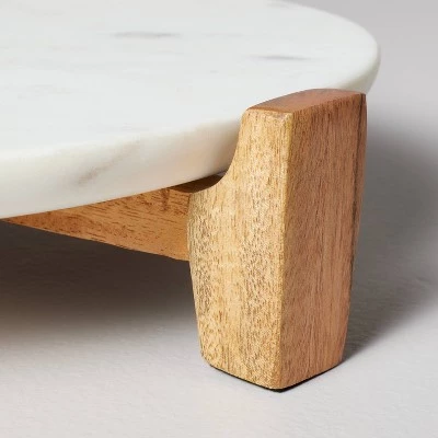 Hearth & Hand With Magnolia 12.5" Marble & Wood Footed Trivet White/Gray - Hearth & Hand™ with Magnolia 5 Hearth & Hand With Magnolia 12.5" Marble & Wood Footed Trivet White/Gray - Hearth & Hand™ with Magnolia - Image 3