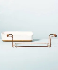 Hearth & Hand With Magnolia 4.25qt Oven-to-Table Stoneware Baking Dish with Cradle Carrier Cream/Clay - Hearth & Hand™ with Magnolia -Hearth Shop GUEST 412098bc 7a15 4685 a3f5 2f35a7faa156