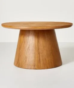 Hearth & Hand W/Magnolia Furniture Wooden Round Pedestal Coffee Table - Hearth & Hand™ with Magnolia Aged Oak -Hearth Shop GUEST 48969552 68bb 4040 a569 45457b6d113f