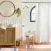 Hearth & Hand With Magnolia Textured Horizontal Stripe Matelassé Shower Curtain Cream - Hearth & Hand™ with Magnolia