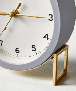 Hearth & Hand With Magnolia Round Decorative Tabletop Clock - Gray/Brass - Hearth & Hand™ with Magnolia -Hearth Shop GUEST 4ba99be4 ddf9 4ffe bc0a 2bd14c6dcd79