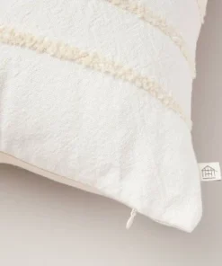 Hearth & Hand With Magnolia 26"x26" Tufted Rib Stripe Euro Bed Pillow Cream/Natural - Hearth & Hand™ with Magnolia -Hearth Shop GUEST 4e558d38 de88 48ff 9cfd fb6a6321711f