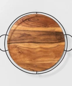 Hearth & Hand With Magnolia Wood and Metal Tray - Hearth & Hand™ with Magnolia