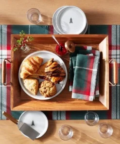 Hearth & Hand With Magnolia 16"x24" Rectangular Wood Serving Tray with Metal Handles Brown/Copper - Hearth & Hand™ with Magnolia