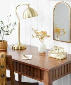 Hearth & Hand With Magnolia Arched 8" x 16" Metal Frame Wall Mirror Brass Finish - Hearth & Hand™ with Magnolia