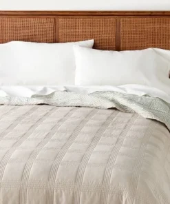 Hearth & Hand With Magnolia Grid Stitched Quilt Taupe/Green/Cream - Hearth & Hand™ with Magnolia -Hearth Shop GUEST 57ce13ac 789f 4943 b5b8 594b870e6c83