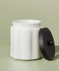 Hearth & Hand With Magnolia Milk Glass Bath Canister with Metal Lid - Hearth & Hand™ with Magnolia Black Finish -Hearth Shop GUEST 5af24b01 e8b6 4cfa be5c dedfe3b86af7