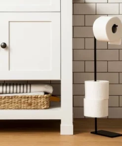 Hearth & Hand With Magnolia Metal Toilet Paper Holder Stand Matte Black - Hearth & Hand™ with Magnolia