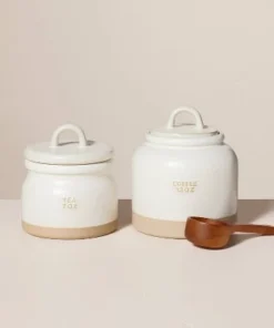 Hearth & Hand With Magnolia 7oz Stoneware Crock Tea Canister Cream/Clay - Hearth & Hand™ with Magnolia -Hearth Shop GUEST 65b7994c a1eb 4670 b20b ff3df4965168