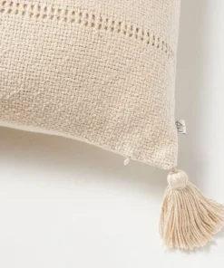 Hearth & Hand With Magnolia 14"x20" Hem Stitch Stripe Lumbar Throw Pillow with Tassels Tan - Hearth & Hand™ with Magnolia -Hearth Shop GUEST 6712f251 df68 4ba3 a6d9 0be1bacef55b