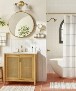 Hearth & Hand With Magnolia 30" Round Bathroom Vanity Pivot Mirror - Hearth & Hand™ with Magnolia Black Finish