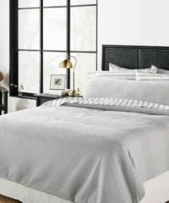 Hearth & Hand With Magnolia 16"x42" Slub Center Stripe Oversized Lumbar Bed Pillow - Hearth & Hand™ with Magnolia Jet Gray