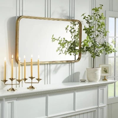 Hearth & Hand With Magnolia 20"x40" Decorative Molding Rectangular Wall Mirror Antique Brass - Hearth & Hand™ with Magnolia 3 Hearth & Hand With Magnolia 20"x40" Decorative Molding Rectangular Wall Mirror Antique Brass - Hearth & Hand™ with Magnolia