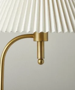 Hearth & Hand With Magnolia Pleated Shade Metal Floor Lamp Cream/Brass (Includes LED Light Bulb) - Hearth & Hand™ with Magnolia -Hearth Shop GUEST 7585f09f 4805 43e6 8efc 3b3e3014ca19