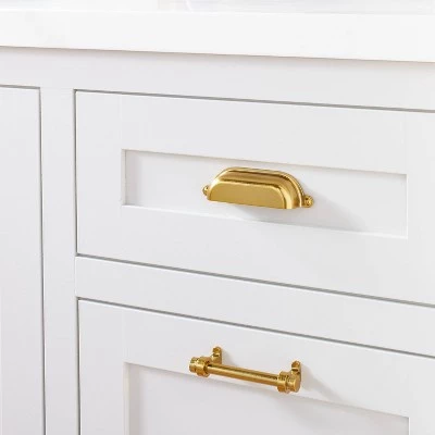 Hearth & Hand With Magnolia Vintage Library Drawer Bin Pulls (Set of 2) - Hearth & Hand™ with Magnolia Brass Plated 4 Hearth & Hand With Magnolia Vintage Library Drawer Bin Pulls (Set of 2) - Hearth & Hand™ with Magnolia Brass Plated - Image 2