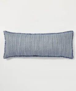 Hearth & Hand With Magnolia 16"x42" Washed Loop Stripe Lumbar Bed Pillow - Hearth & Hand™ with Magnolia Blue -Hearth Shop GUEST 7a9992aa 63c8 465c 811a 0968c290a0d8