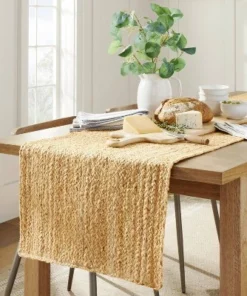 Hearth & Hand With Magnolia 20"x90" Natural Jute Braided Table Runner - Hearth & Hand™ with Magnolia