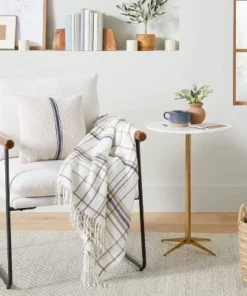 Hearth & Hand W/Magnolia Furniture Marble Top Accent Side Table Brass/White - Hearth & Hand™ with Magnolia