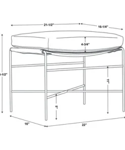 Hearth & Hand W/Magnolia Furniture Faux Leather & Metal Ottoman - Black/Brown - Hearth & Hand™ with Magnolia -Hearth Shop GUEST 84b6f05b 85f5 44cb 8d34 f71cc1de51a3