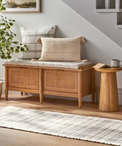 Hearth & Hand With Magnolia Tri-Stripe Plaid Handmade Woven Area Rug Green/Cream - Hearth & Hand™ with Magnolia