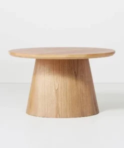 Hearth & Hand W/Magnolia Furniture Wooden Round Pedestal Coffee Table - Hearth & Hand™ with Magnolia Aged Oak -Hearth Shop GUEST 886fce3d 7cb2 4515 9222 61027bc31216