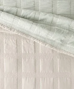 Hearth & Hand With Magnolia Grid Stitched Quilt Taupe/Green/Cream - Hearth & Hand™ with Magnolia -Hearth Shop GUEST 925f25ea 2b4f 45a9 9a54 72997a6099e7