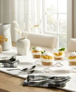 Hearth & Hand With Magnolia 4pk 8oz Fluted Glass Parfait Cup Set Clear - Hearth & Hand™ with Magnolia