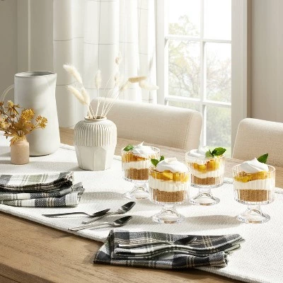 Hearth & Hand With Magnolia 4pk 8oz Fluted Glass Parfait Cup Set Clear - Hearth & Hand™ with Magnolia 3 Hearth & Hand With Magnolia 4pk 8oz Fluted Glass Parfait Cup Set Clear - Hearth & Hand™ with Magnolia