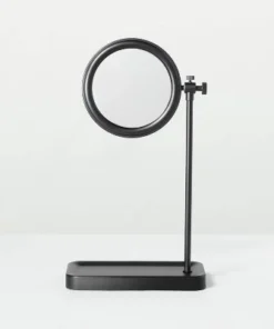 Hearth & Hand With Magnolia Two-Sided Vanity Mirror with Tray Base Matte Black - Hearth & Hand™ with Magnolia -Hearth Shop GUEST a07fadc4 db52 4e9a 9f83 e91ecca4a9dd