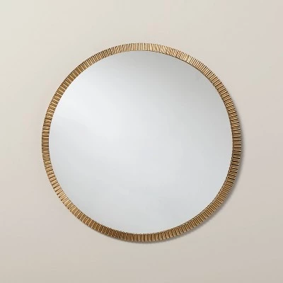 Hearth & Hand With Magnolia Pleated Brass Round Wall Mirror Antique Finish - Hearth & Hand™ with Magnolia 6 Hearth & Hand With Magnolia Pleated Brass Round Wall Mirror Antique Finish - Hearth & Hand™ with Magnolia - Image 4
