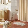 Hearth & Hand With Magnolia Textured Windowpane Shower Curtain Beige - Hearth & Hand™ with Magnolia