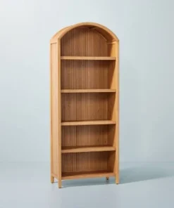 Hearth & Hand W/Magnolia Furniture Grooved Wood Arch Bookcase - Hearth & Hand™ with Magnolia Black -Hearth Shop GUEST a930b78b 3877 47f7 8104 51511c3ce0a9