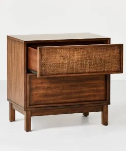 Hearth & Hand W/Magnolia Furniture Wood & Cane Transitional Nightstand - Hearth & Hand™ with Magnolia Natural -Hearth Shop GUEST af59a1ab 4868 4ff5 ab07 150c54a02150