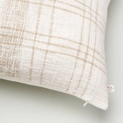Hearth & Hand With Magnolia 14"x20" Offset Plaid Lumbar Throw Pillow Cream/Tan - Hearth & Hand™ with Magnolia 5 Hearth & Hand With Magnolia 14"x20" Offset Plaid Lumbar Throw Pillow Cream/Tan - Hearth & Hand™ with Magnolia - Image 3