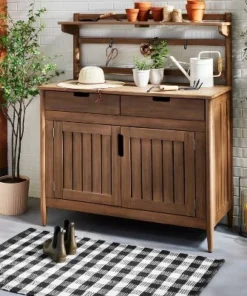 Hearth & Hand With Magnolia Textured Gingham Indoor/Outdoor Woven Area Rug Dark Gray/Cream - Hearth & Hand™ with Magnolia