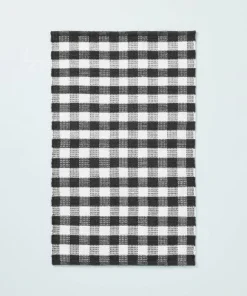 Hearth & Hand With Magnolia Textured Gingham Indoor/Outdoor Woven Area Rug Dark Gray/Cream - Hearth & Hand™ with Magnolia -Hearth Shop GUEST c05f3439 a175 48da b02f 71e3468b8cdf