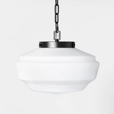 Hearth & Hand With Magnolia Milk Glass Adjustable Pendant Ceiling Light - Hearth & Hand™ with Magnolia Black Finish 7 Hearth & Hand With Magnolia Milk Glass Adjustable Pendant Ceiling Light - Hearth & Hand™ with Magnolia Black Finish - Image 5