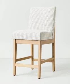 Hearth & Hand W/Magnolia Furniture Upholstered Natural Wood Slipper Counter Stool - Hearth & Hand™ with Magnolia Gray/cream -Hearth Shop GUEST d30288d3 a5a0 4aeb 897e 5c69d670b400