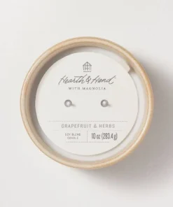 Hearth & Hand With Magnolia Hobnail Ceramic Grapefruit & Herbs Jar Candle Beige - Hearth & Hand™ with Magnolia -Hearth Shop GUEST db561cc9 82d7 451a b473 96541d4b03c0