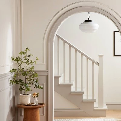 Hearth & Hand With Magnolia Milk Glass Adjustable Pendant Ceiling Light - Hearth & Hand™ with Magnolia Black Finish 4 Hearth & Hand With Magnolia Milk Glass Adjustable Pendant Ceiling Light - Hearth & Hand™ with Magnolia Black Finish - Image 2