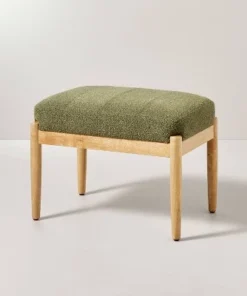 Hearth & Hand W/Magnolia Furniture Boucle Upholstered Wood Ottoman - Hearth & Hand™ with Magnolia Oatmeal -Hearth Shop GUEST e006d18d ce35 46bc ad8b fcdbc2aa5d7e