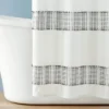 Hearth & Hand With Magnolia Clipped Jacquard Stripe Shower Curtain Sour Cream/Railroad Gray - Hearth & Hand™ with Magnolia